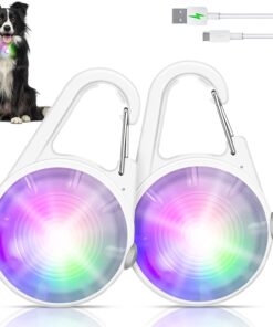 Dog Collar Light, 4 Modes Dog Lights for Night Walking, Rechargeable LED Pet Collar Light for Nighttime Clip on, IP68 Waterproof Pet Walking Accessories-2 Pack(Black)