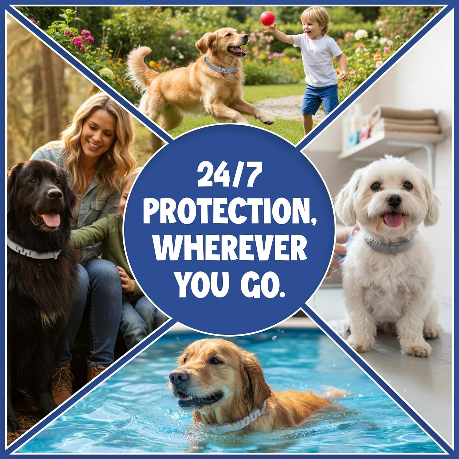 Dog Flea and Tick Collar (2 Pack) – Natural Waterproof Flea Collar for Dogs & Puppies with 8 Month Protection Adjustable Dog Flea Collar Includes Tick Removal Tools & Flea Comb