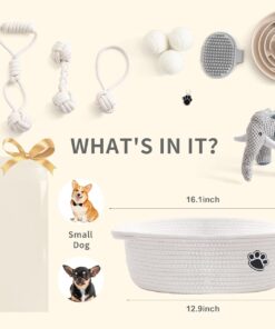 Dog Gift Basket – Puppy Starter Kit, Welcome New Puppy Gift Basket with Interactive Toys Bundle, Perfect Dog Birthday Set with Chew Toys, Pet Essentials for New Owners