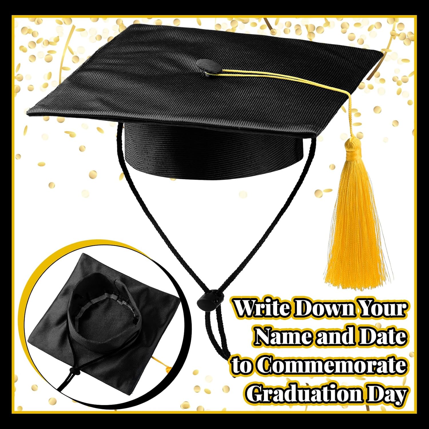 Dog Graduation Cap and Gown 2026 Washable Pet Graduation Costume for Dog Cat Shirt and Hat(Traditional,M,Black)