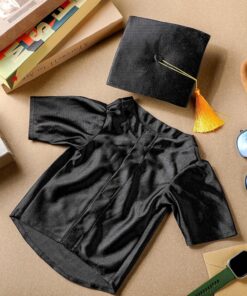 Dog Graduation Cap and Gown 2026 Washable Pet Graduation Costume for Dog Cat Shirt and Hat(Traditional,M,Black)