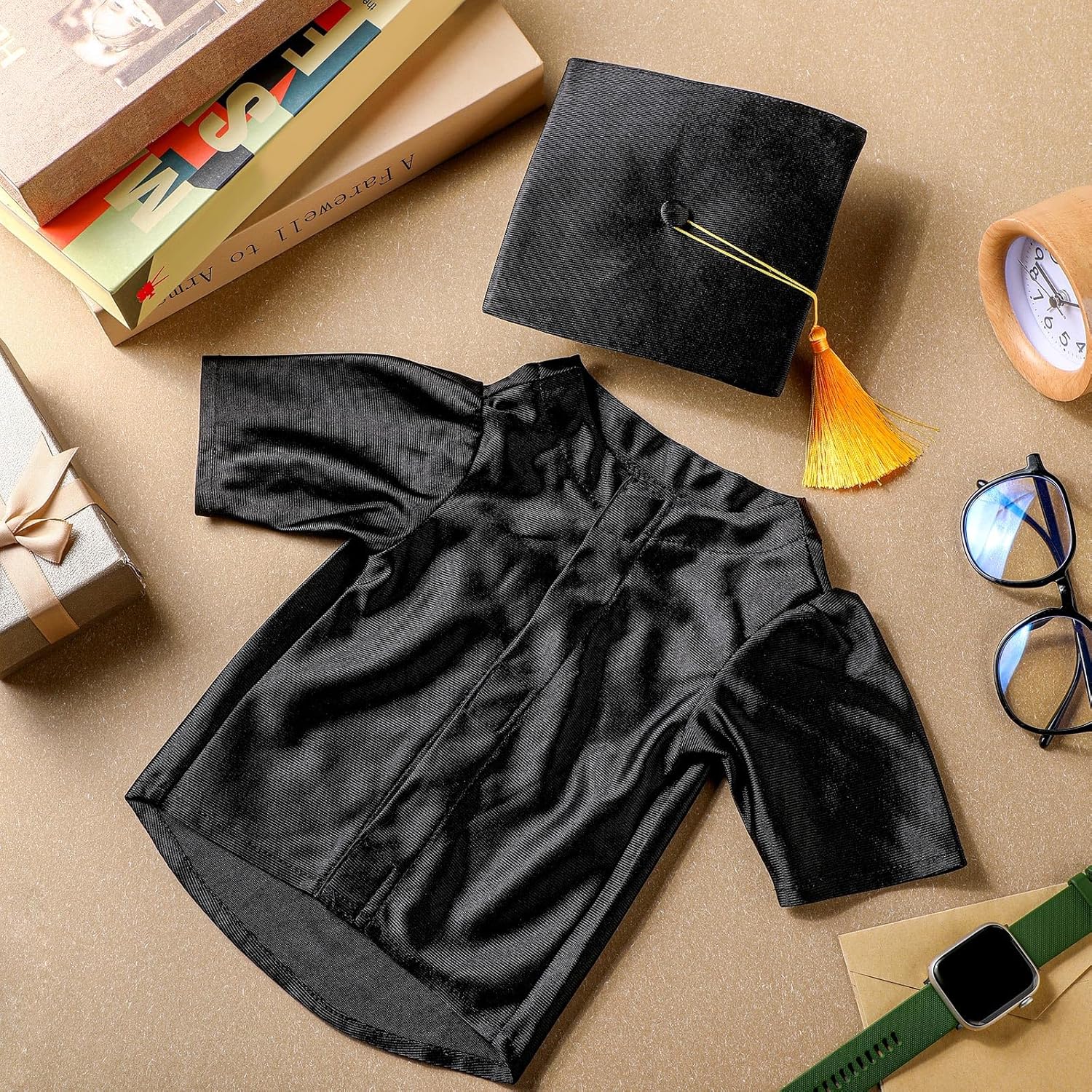 Dog Graduation Cap and Gown 2026 Washable Pet Graduation Costume for Dog Cat Shirt and Hat(Traditional,M,Black)