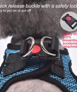 Dog Harness Step-in Breathable Puppy Cat Dog Vest Harnesses for Small Medium Dogs Blue