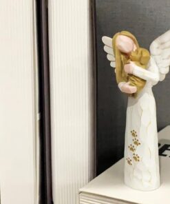 Dog Memorial Gifts for Loss of Dog, Pet Memorial Gifts, Resin Angel Statues,Sculpting Angels，Pet Sympathy Gifts(White)