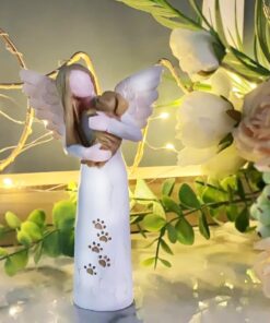 Dog Memorial Gifts for Loss of Dog, Pet Memorial Gifts, Resin Angel Statues,Sculpting Angels，Pet Sympathy Gifts(White)