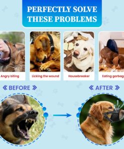 Dog Muzzle for Small Dogs - Soft Nylon Breathable Muzzle for Small Dog with Air Mesh | Adjustable Dogs Muzzles to Prevent Biting | Puppy Mussels for Grooming Barking Chewing...