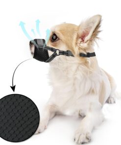 Dog Muzzle for Small Dogs - Soft Nylon Breathable Muzzle for Small Dog with Air Mesh | Adjustable Dogs Muzzles to Prevent Biting | Puppy Mussels for Grooming Barking Chewing...