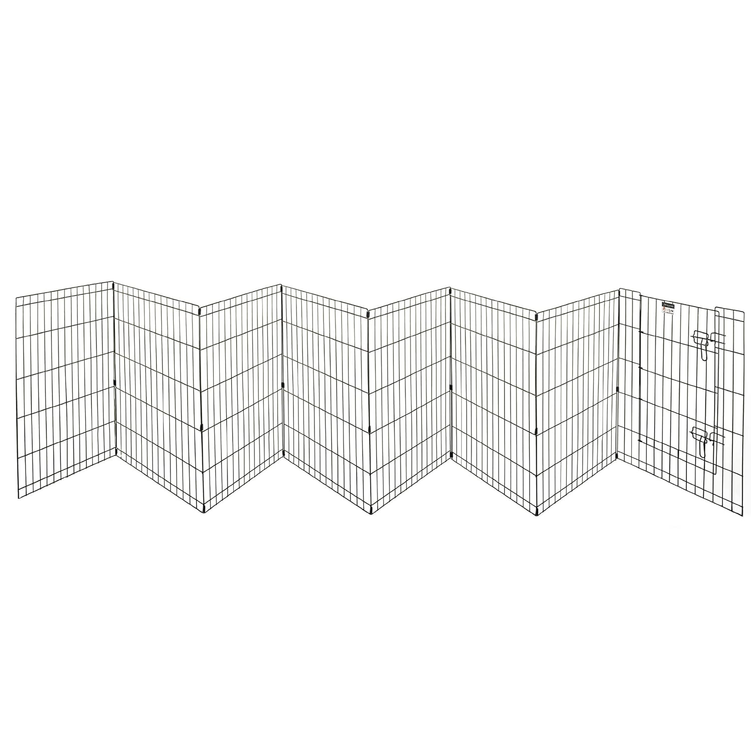 Dog Playpen - Foldable Metal Exercise Puppy Play Pen with 8 24x30in Panels - Indoor/Outdoor Pen with Door for Dogs, Cats or Small Animals by PETMAKER
