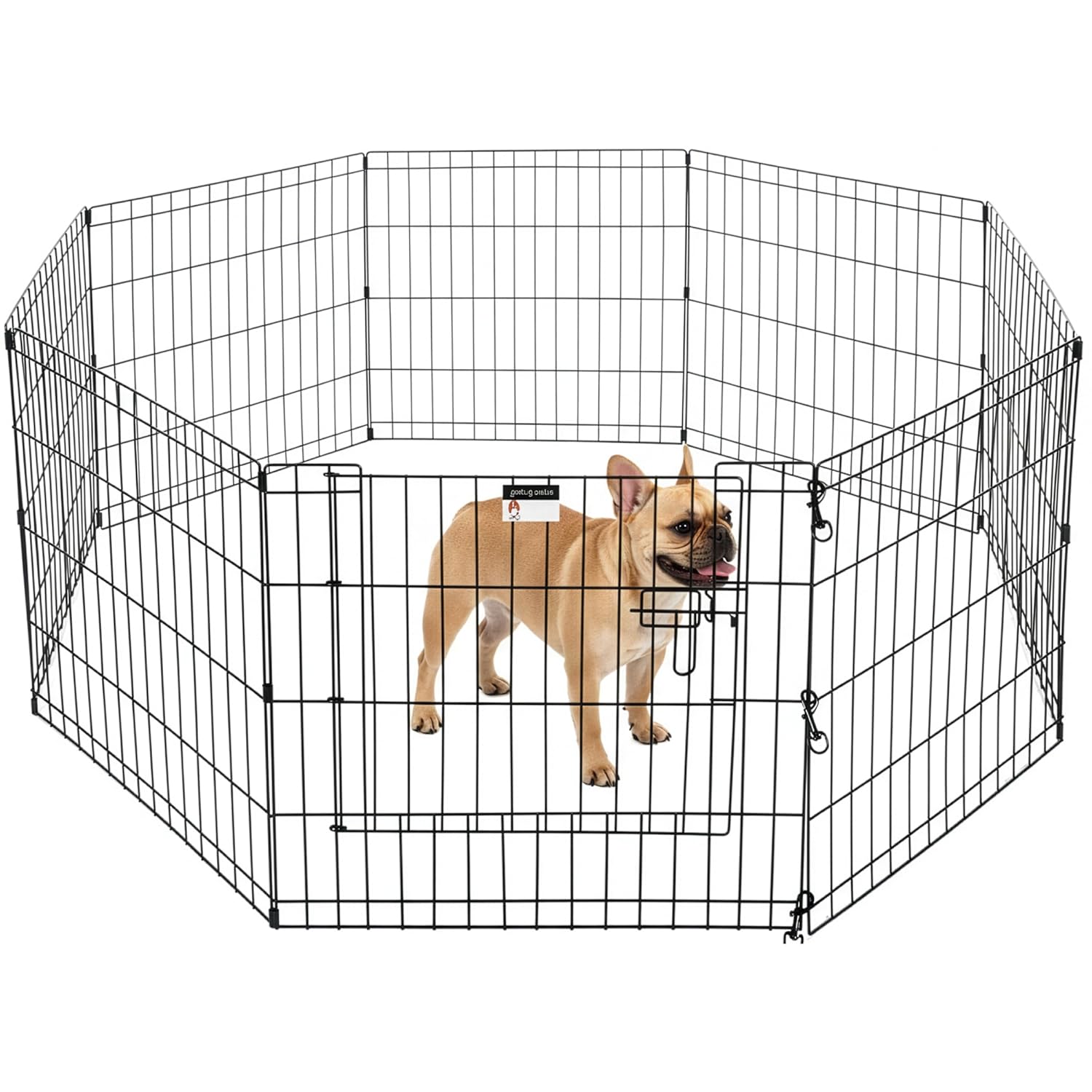 Dog Playpen - Foldable Metal Exercise Puppy Play Pen with 8 24x30in Panels - Indoor/Outdoor Pen with Door for Dogs, Cats or Small Animals by PETMAKER