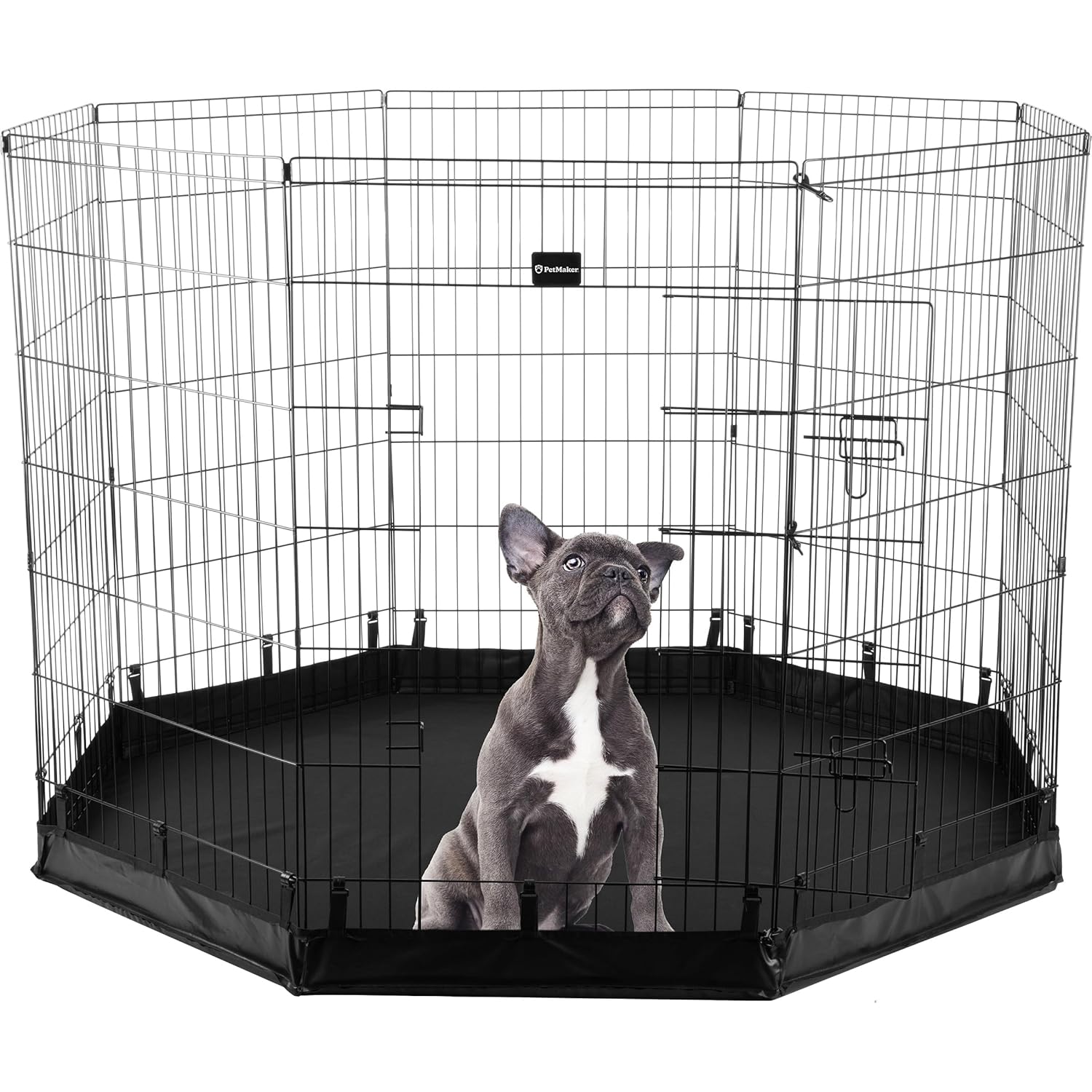 Dog Playpen - Foldable Metal Exercise Puppy Play Pen with 8 24x30in Panels - Indoor/Outdoor Pen with Door for Dogs, Cats or Small Animals by PETMAKER