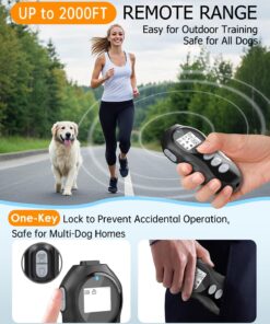 Dog Shock Collar with Remote Control for Dogs 10–120lbs, IPX7 Waterproof Dog Training Collar with Security Lock, 4 Safe Training Modes, Rechargeable Long Battery Life for Small...