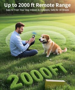 Dog Shock Collar with Remote Control for Dogs 10–120lbs, IPX7 Waterproof Dog Training Collar with Security Lock, 4 Safe Training Modes, Rechargeable Long Battery Life for Small...