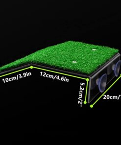 DoubleWood Lawn Turtle Basking Platform Turtle Resting Basking Platform, Simulation Grass Turtle Ramp for Turtle Tank, for Small Reptile Frog Terrapin (Large)
