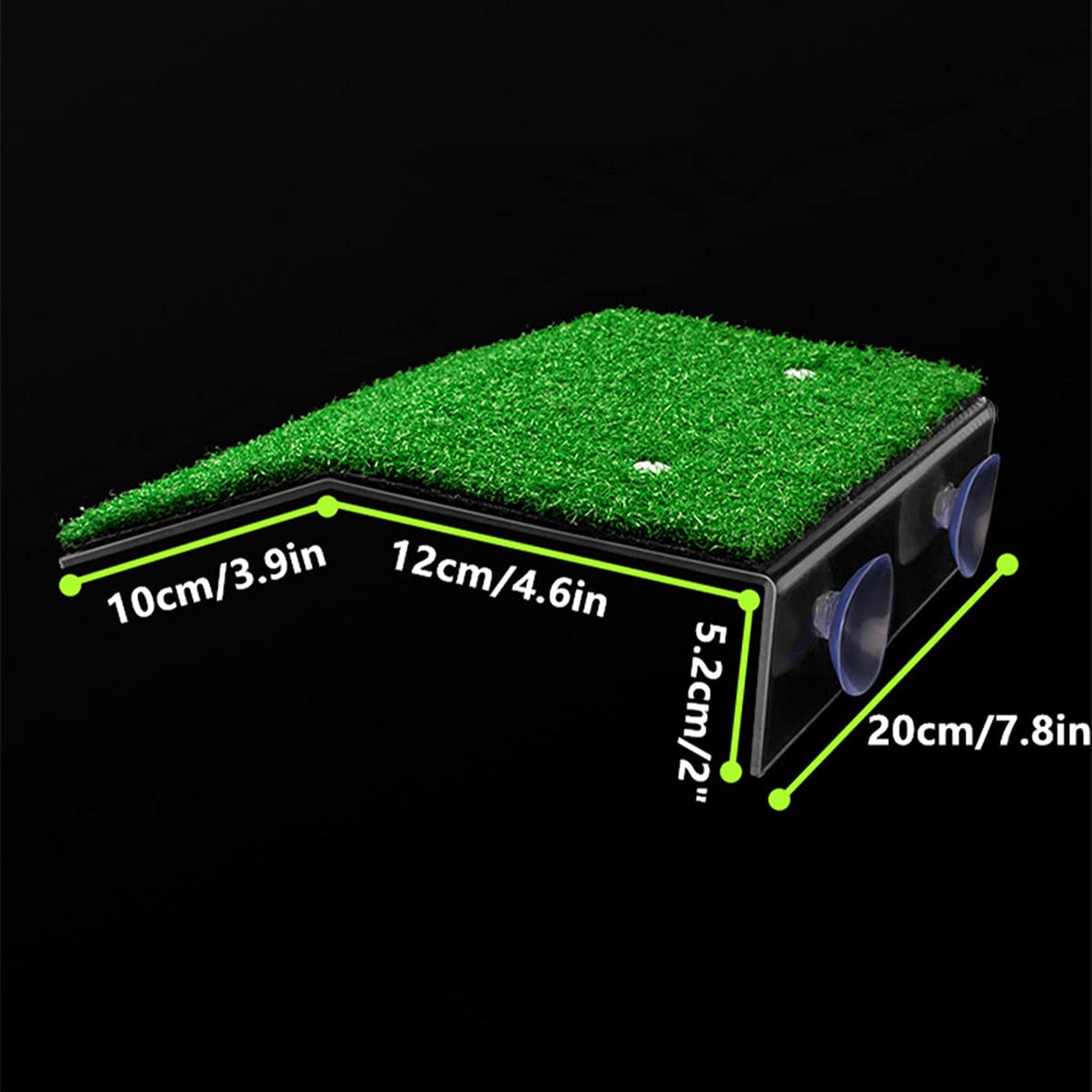 DoubleWood Lawn Turtle Basking Platform Turtle Resting Basking Platform, Simulation Grass Turtle Ramp for Turtle Tank, for Small Reptile Frog Terrapin (Large)