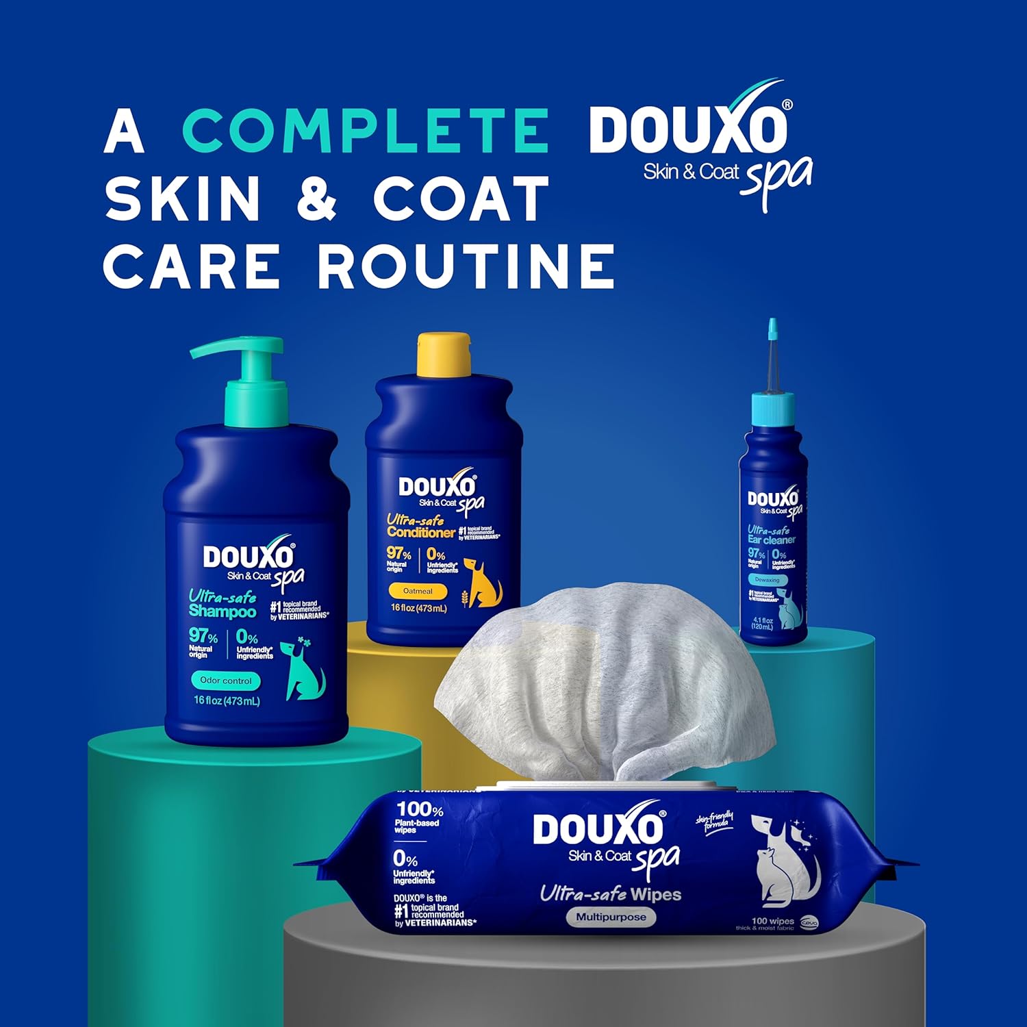 DOUXO® Skin & Coat SPA - Ultra-Safe Odor Control Dog Shampoo for Smelly Dogs, 16 fl oz, Cleans and Hydrates The Skin, Removes Odor, Leaves The Coat Soft and Smelling Great,...