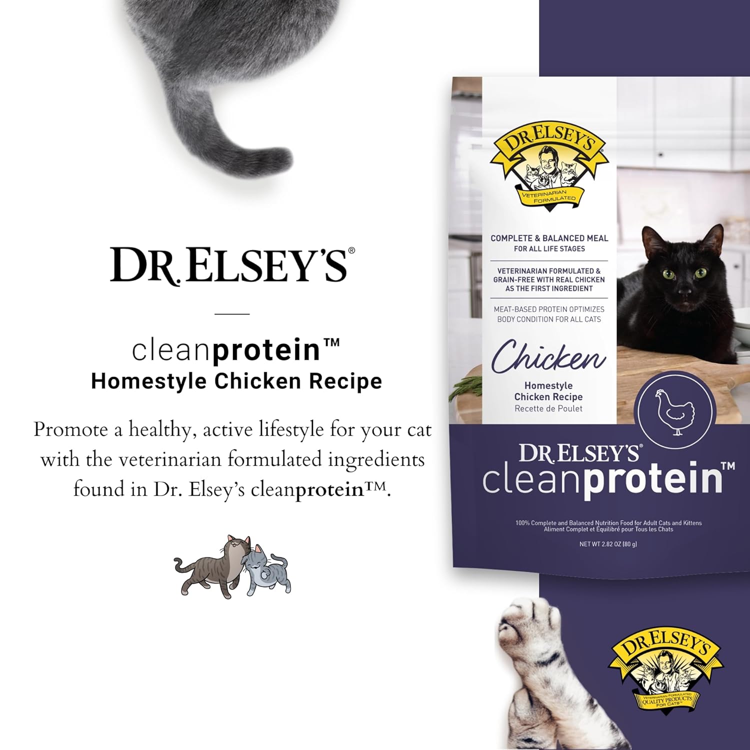 Dr. Elsey's Clean Protein Chicken Home Style Recipe All-Meat Pouch (Pack of 12)