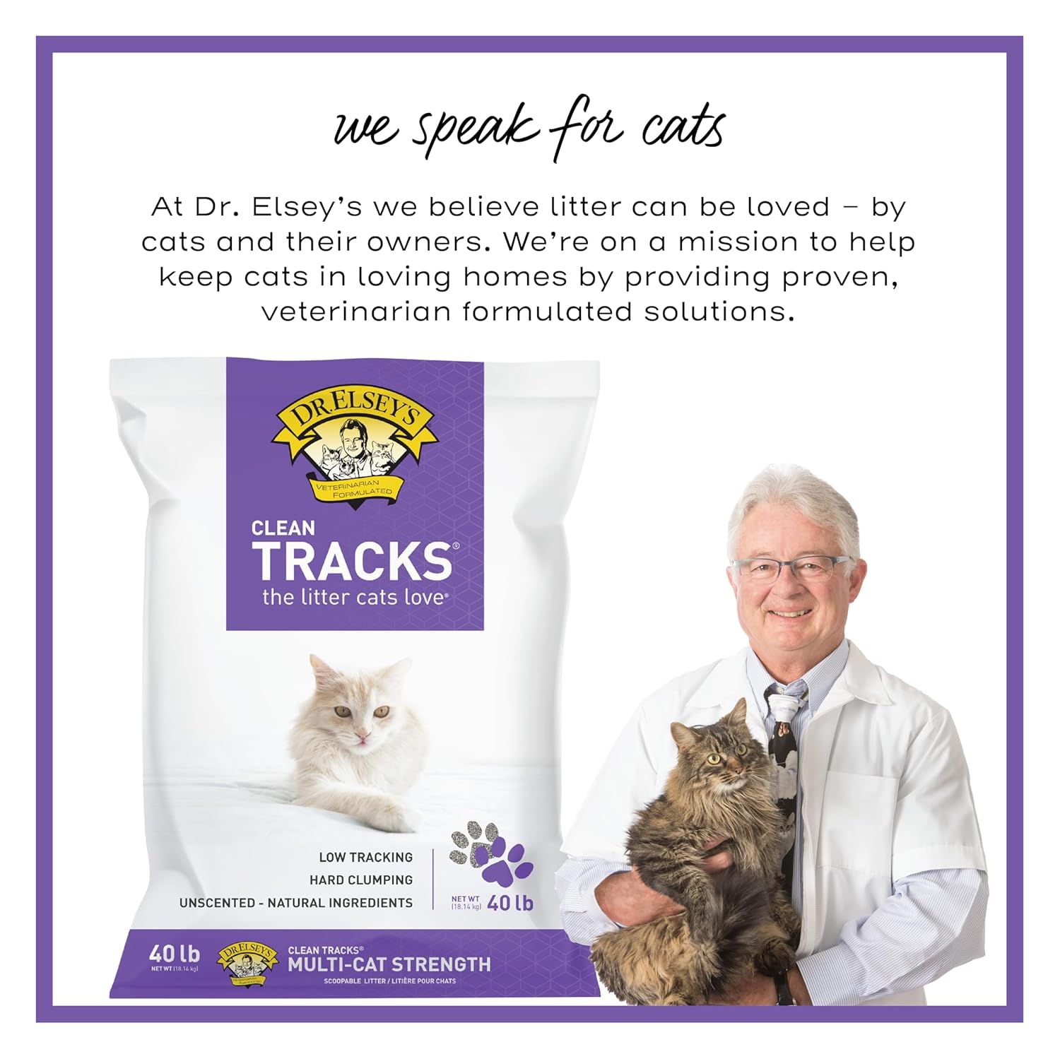 Dr. Elsey's® Clean Tracks Clumping Clay Cat Litter 40 lb. Bag