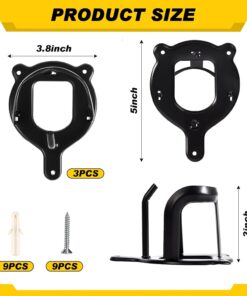 Dunzy 3 Counts Horse Bridle Rack Bracket Bridle Hooks Tack Storage Halter Hanger Metal Holder with Tubes and Screw for Horse Barn Supplies(Black)
