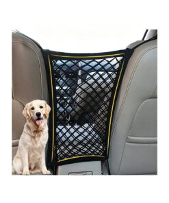 DYKESON Dog Car Net Barrier Pet Barrier with Car Mesh Organizer for Dog & Child, Safety Divider with Upgraded Storage Pouch, Easy Install for Cars & SUVs