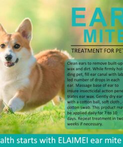 Ear Mites Clean for Dogs & Cat, with Aloe Vera, Cleaner on Contact & Soothes Itching, Vet-Recommended Formula for Pets Ear Cleaning, Fast-Acting