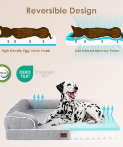 EHEYCIGA Orthopedic Dog Beds for Extra Large Dogs 44x32Inch, Waterproof Memory Foam XL Pet Bed with Sides, Non-Slip and Egg-Crate Foam Big Dog Couch Bed with Washable Removable...