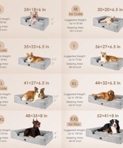 EHEYCIGA Orthopedic Dog Beds for Extra Large Dogs 44x32Inch, Waterproof Memory Foam XL Pet Bed with Sides, Non-Slip and Egg-Crate Foam Big Dog Couch Bed with Washable Removable...