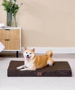 EHEYCIGA Orthopedic XL Dog Beds for Extra Large Dogs with Removable Washable Cover for Crate, Brown, 41x27