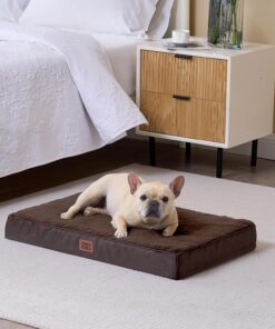 EHEYCIGA Orthopedic XL Dog Beds for Extra Large Dogs with Removable Washable Cover for Crate, Brown, 41x27