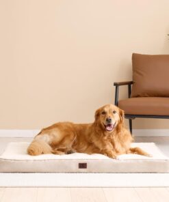 EHEYCIGA Orthopedic XL Dog Beds for Extra Large Dogs with Removable Washable Cover for Crate, Camel, 41x27