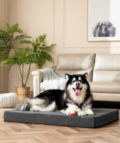 EHEYCIGA Orthopedic XL Dog Beds for Extra Large Dogs with Removable Washable Cover for Crate, Grey, 41x27