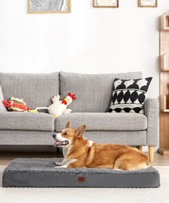 EHEYCIGA Orthopedic XL Dog Beds for Extra Large Dogs with Removable Washable Cover for Crate, Grey, 41x27