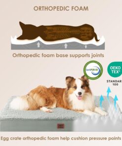 EHEYCIGA Washable Dog Beds for Extra Large Dogs, XL Dog Bed with Removable Cover for Crate, Orthopedic Foam Pet Bed Dog Mat Mattress Cushions for Extra Large Dogs, Greyish...