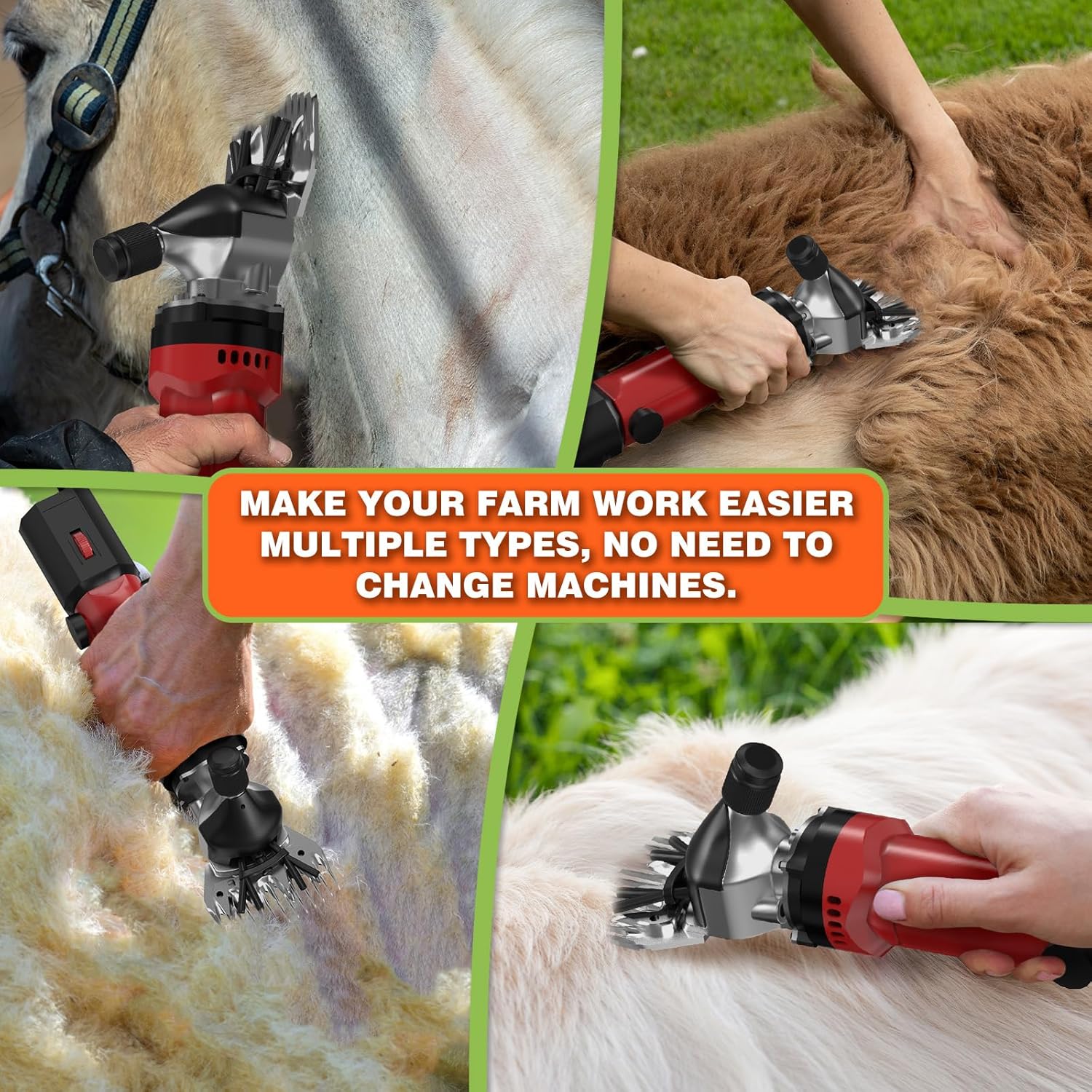 Electric Sheep Shears,600W Upgraded Professional Sheep Clippers,6 Speed Heavy Duty Shearing Clipper,13-Teeth Animal Grooming Clippers for Sheep Alpacas Goats and Thick Coat Animals