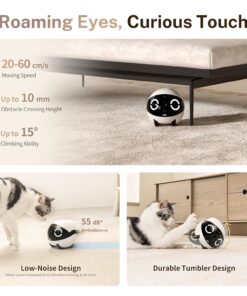 Enabot EBO ROLA Mini FamilyBot 2K Pet Camera Robot: Movable Indoor Camera Battery-Powered with Phone App, One-Touch Call, 2-Way Talk, Night Vision, Motion Detection, Video...