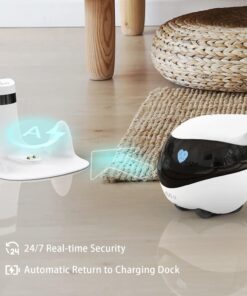 Enabot EBO SE FamilyBot Home Camera Robot: 1080P Movable Pet Camera Indoor, Battery-Operated, Auto-Recharge, Night Vision, 2-Way Talk, Local Storage, APP Control