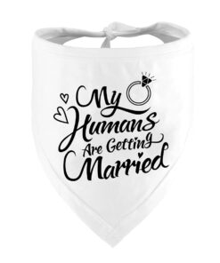 Engagement Gift, My Humans are Getting Married Dog Bandana, Wedding Photo Prop, Pet Scarf, Dog Engagement Announcement, Pet Accessories (Black)