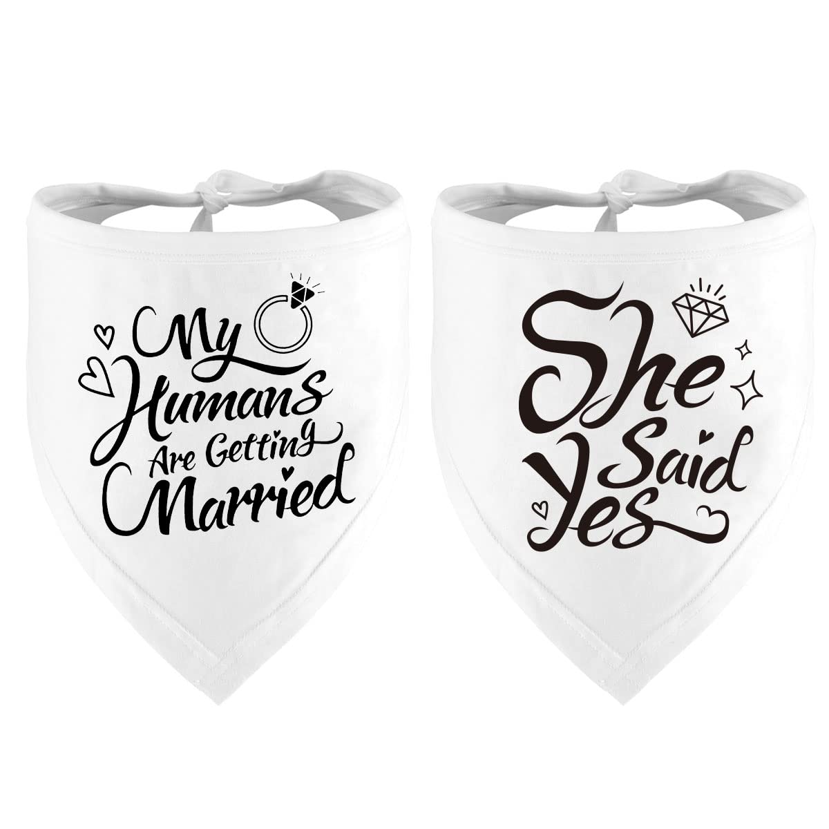 Engagement Gift, My Humans are Getting Married Dog Bandana, Wedding Photo Prop, Pet Scarf, Dog Engagement Announcement, Pet Accessories (Black)