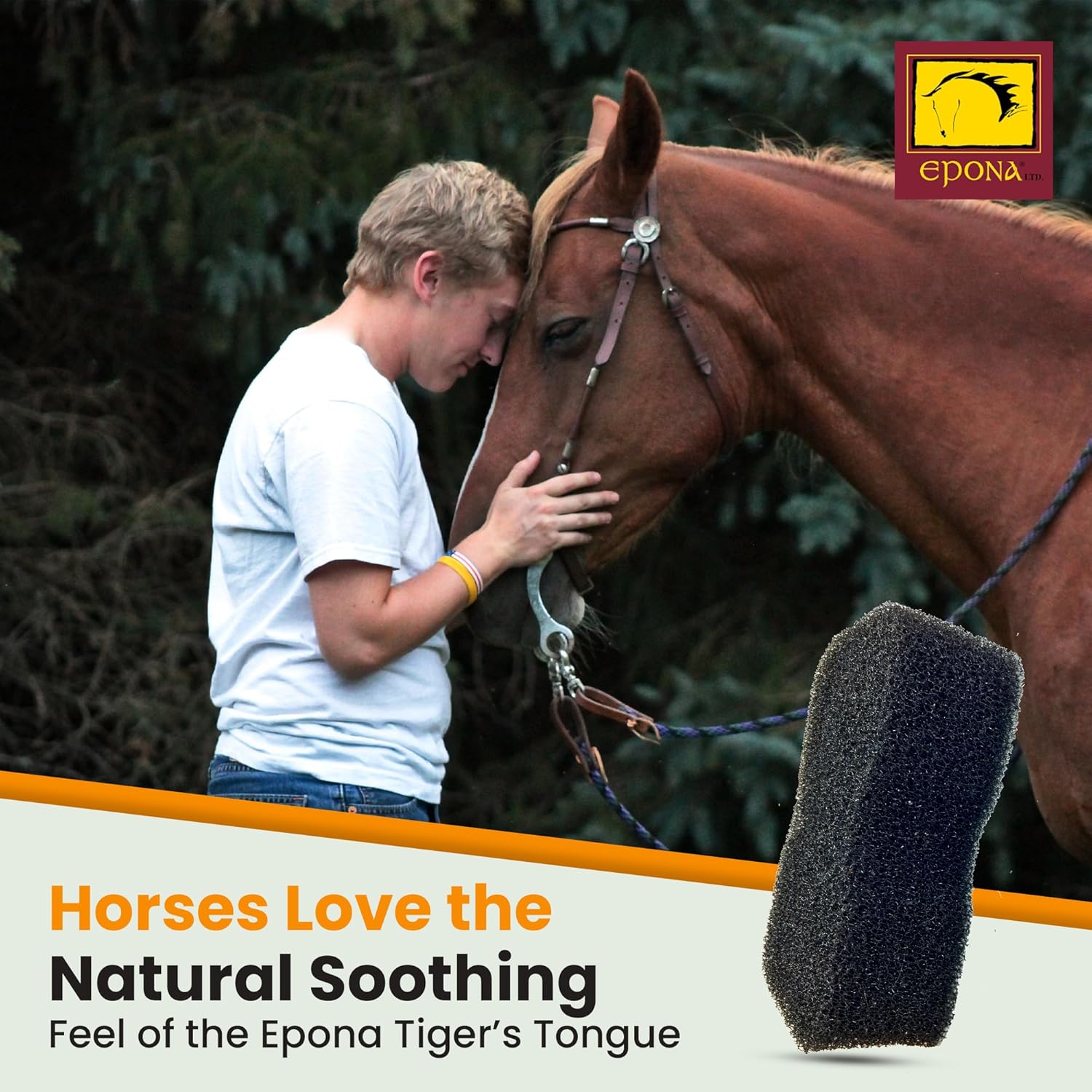 Epona Tiger’s Tongue Horse Groomer – Deep Cleaning Scrubber & Massager for Horses – Removes Dirt, Dried Sweat Marks & Dander – Gentle Grooming Tool for Body, Legs & White Markings