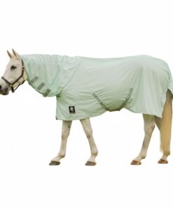 Equinavia Brisk Mesh Horse Fly Sheet with Removable Neck Cover| Durable Extended Coverage with UPF 45 UV Protection | Fly Sheet for Horses - Silver Gray - 81 in