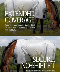 Equinavia Gard Horse Fly Sheet | UV Protection Mesh Fly Sheet for Horses | Lightweight Nylon Turnout Sheet Fly Sheets for Horses - Silver Gray - 84 in
