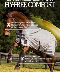 Equinavia Gard Horse Fly Sheet | UV Protection Mesh Fly Sheet for Horses | Lightweight Nylon Turnout Sheet Fly Sheets for Horses - Silver Gray - 84 in
