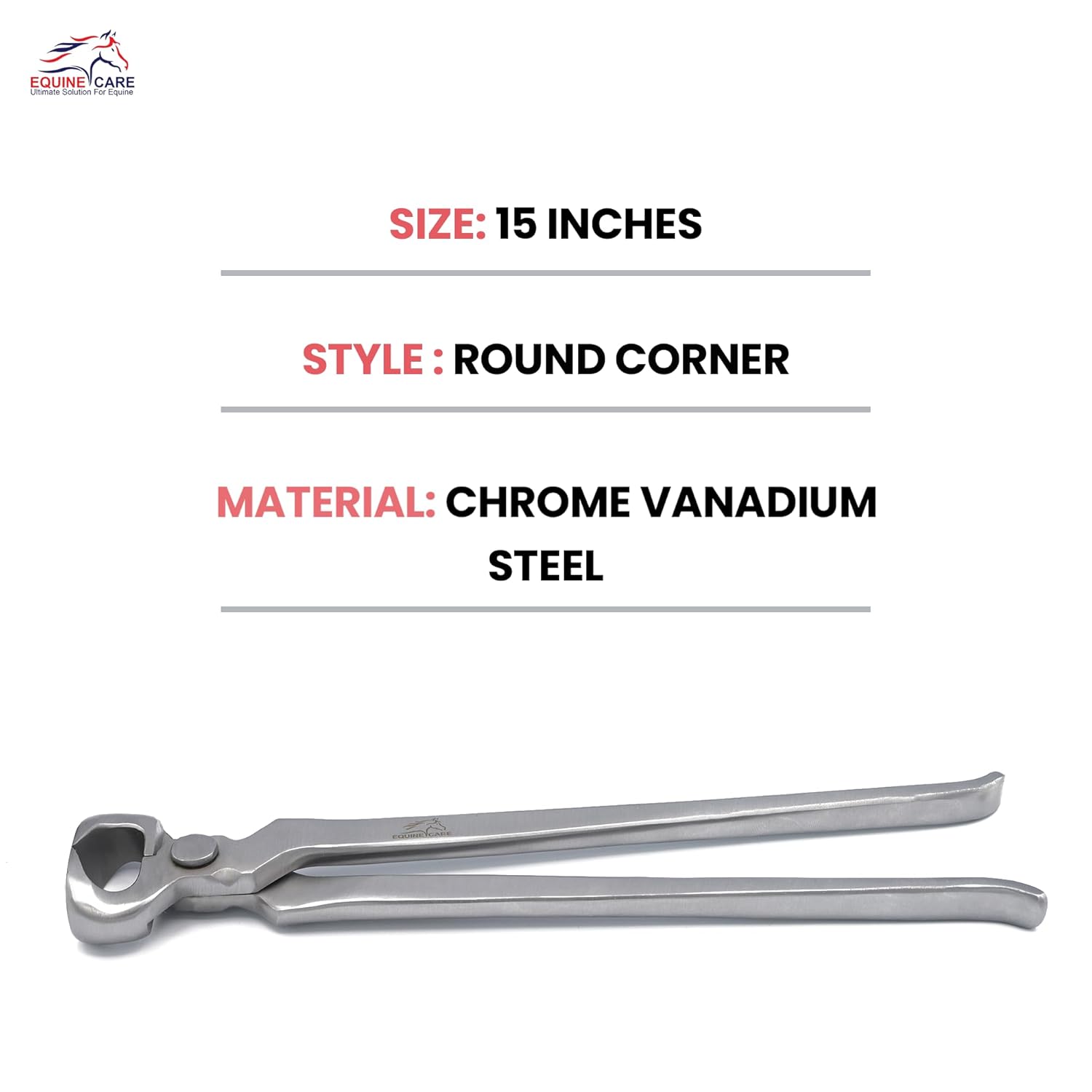 Equine Care Professional Hoof Nippers for Horses – Drop-Forged Heat-Treated Chrome Vanadium Steel Farrier Tool | Horses, Foals, Donkeys, Cattle & Livestock | 10" to 15" (Choose...