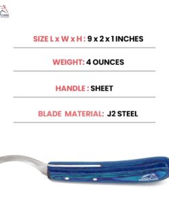Equine Care Right-Handed Hoof Knife – Professional Farrier Knife & Hoof Trimmer Tool | Ultra-Sharp J2 Stainless Steel Blade, Ergonomic Handle for Horse Hoof Trimming, Cleaning &...