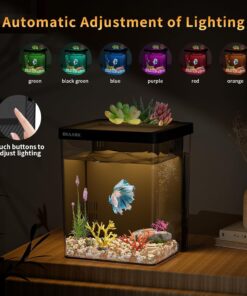 ERAARK 1.5 Gallon Betta Fish Tank Aquarium kit with Filter LED Light, Water Pump, Fish Tank Starter Kits, Fish Bowl
