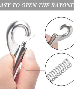 ERKOON 15 Pack Heavy Duty Snap Hooks Double Sided Clips for Hanging Horse Tack Sling Feed Buckets Dog Leash Collar Key Chain Zinc Alloy Metal Snaps Clip(3-1/2 Inch)