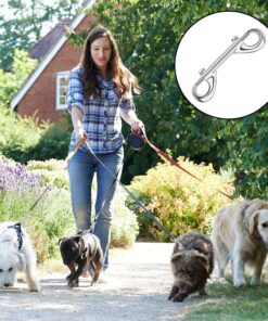ERKOON 15 Pack Heavy Duty Snap Hooks Double Sided Clips for Hanging Horse Tack Sling Feed Buckets Dog Leash Collar Key Chain Zinc Alloy Metal Snaps Clip(3-1/2 Inch)