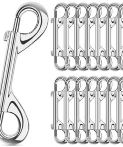 ERKOON 15 Pack Heavy Duty Snap Hooks Double Sided Clips for Hanging Horse Tack Sling Feed Buckets Dog Leash Collar Key Chain Zinc Alloy Metal Snaps Clip(3-1/2 Inch)