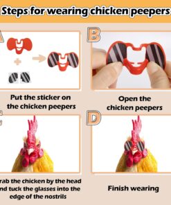 Extguds Thumb up Chicken Arms to Put on Chickens,a Funny Chicken Arm Toy with Peepers and Necklace,a Set of Pet Prank Role-Playing Costumes