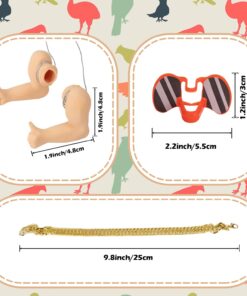 Extguds Thumb up Chicken Arms to Put on Chickens,a Funny Chicken Arm Toy with Peepers and Necklace,a Set of Pet Prank Role-Playing Costumes