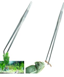 Extra Long Tweezers, Feeding Tongs, 18.9 inch Aquarium Stainless Steel Large Aquascape Tools for Fish Tank, Terrarium,Aquascaping, Reptile Snake (Curved)